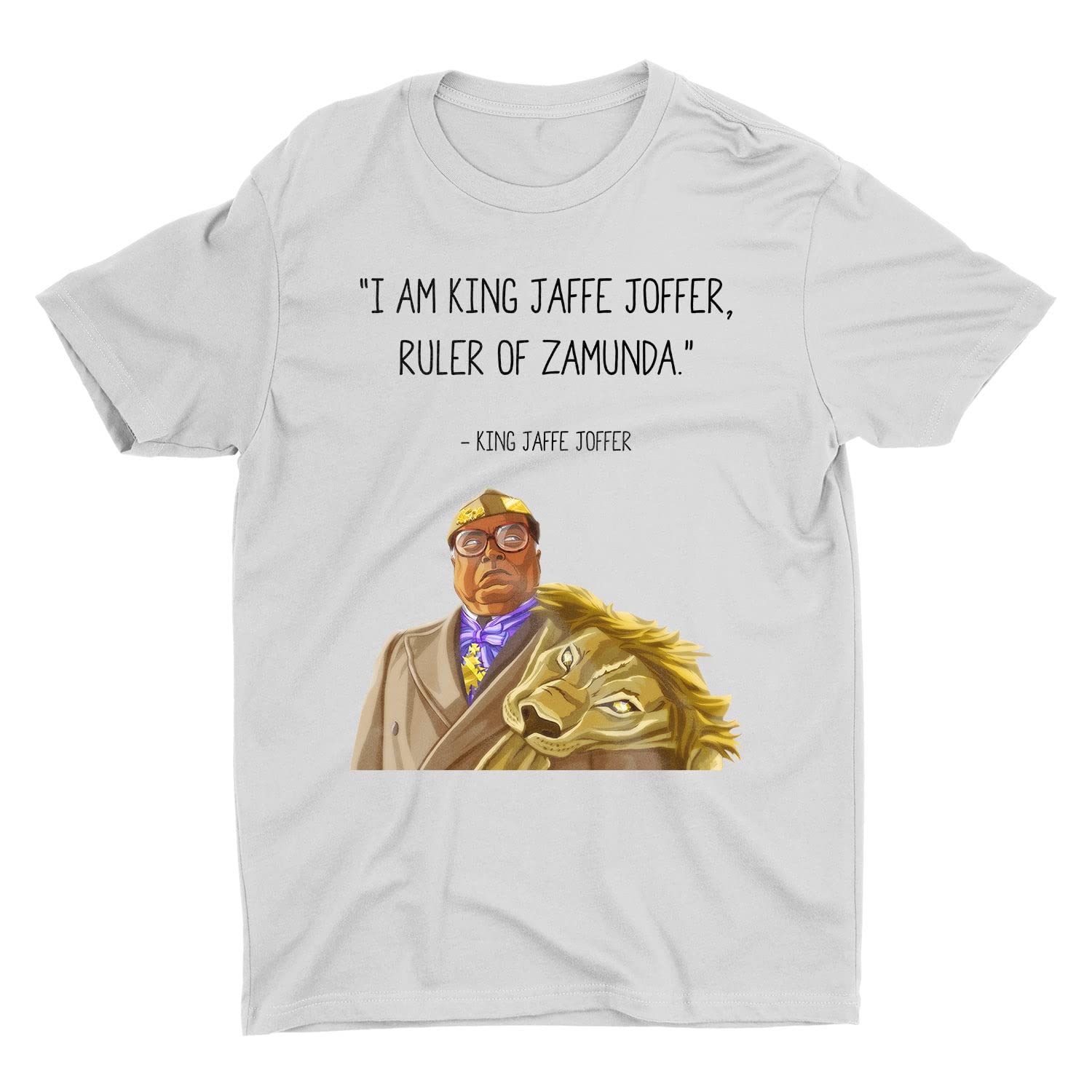 Coming to America King Jaffe Joffer T-Shirt | I Am King Jaffe Joffer Ruler of Zamunda Graphic Tee | Movie Quote Shirt for Fans | Perfect for Cosplay, Halloween & Pop Culture Events