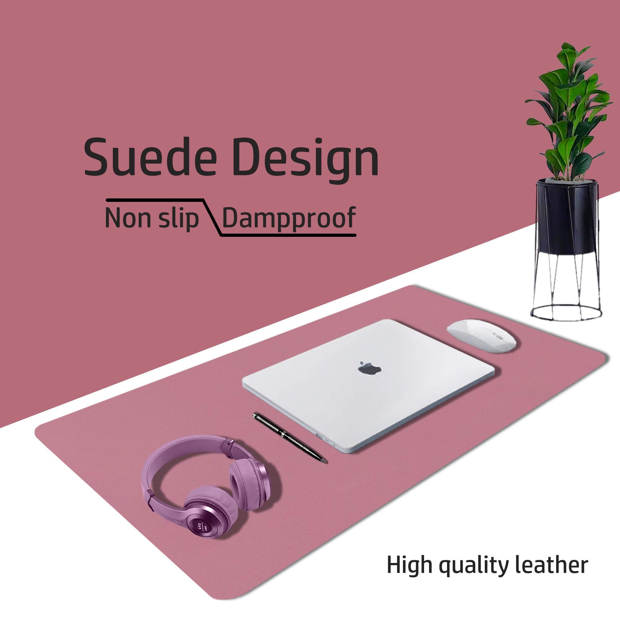 Premium Leather Desk Pad & Monitor Stand - Ergonomic Office Organizer for Laptop, Keyboard & Mouse - Perfect for Home & Workspace Setup