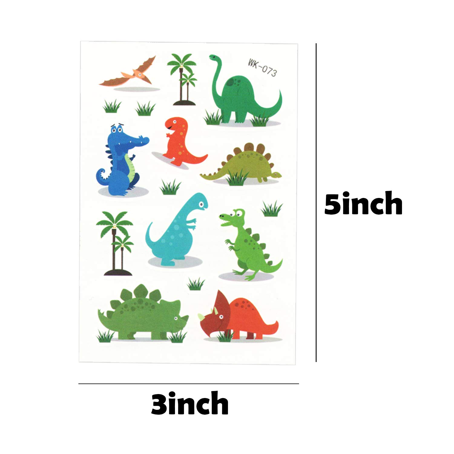 Dinosaur Temporary Tattoos for Kids - 10 Sheet Set | Waterproof Fake Tattoo Stickers for Hands, Arms & Body | Perfect for Birthday Parties, Halloween Costumes & Dress-Up Play