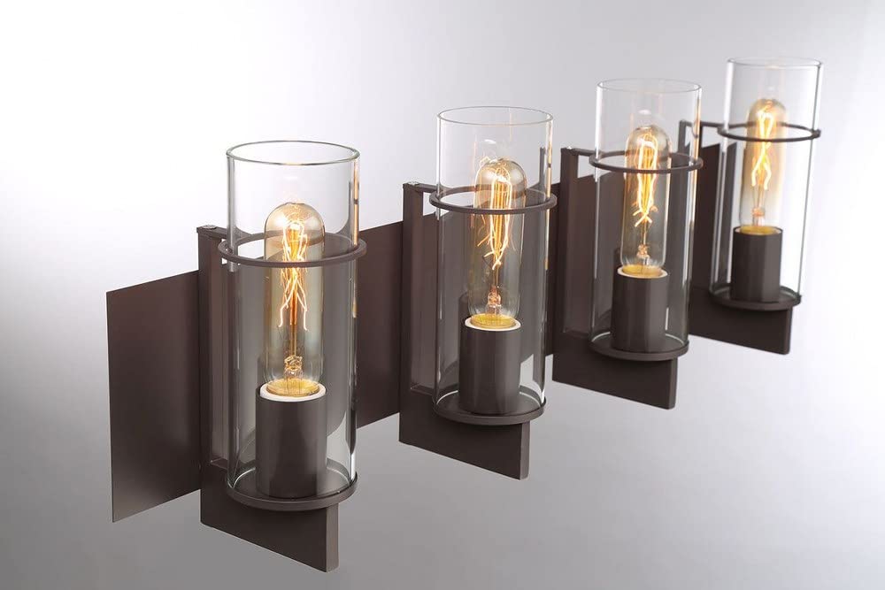 Bailey Street Home 3-Light Bathroom Vanity Light Fixture - 8.75 x 19 Inch Gold Finish with Clear Glass Shades - Modern Bathroom Lighting for Vanity Mirror, Powder Room & Master Bath (Model 79-BEL-4186873)