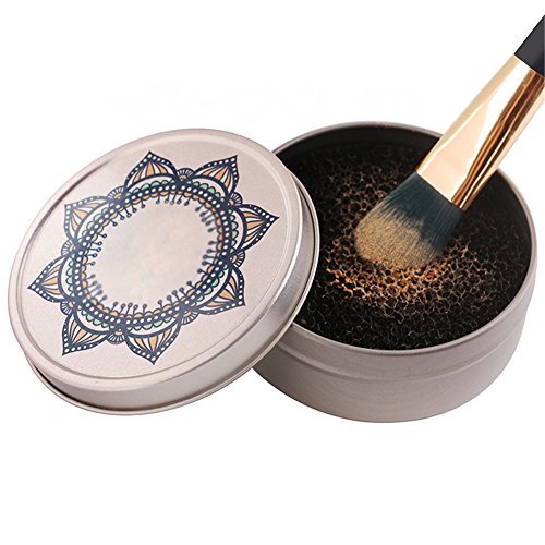 SoFull Flower Makeup Brush Cleaning Box - Cosmetic Brush & Sponge Cleaner Kit for Eyeshadow, Foundation, and Blending - Perfect for Home & Travel Makeup Organization