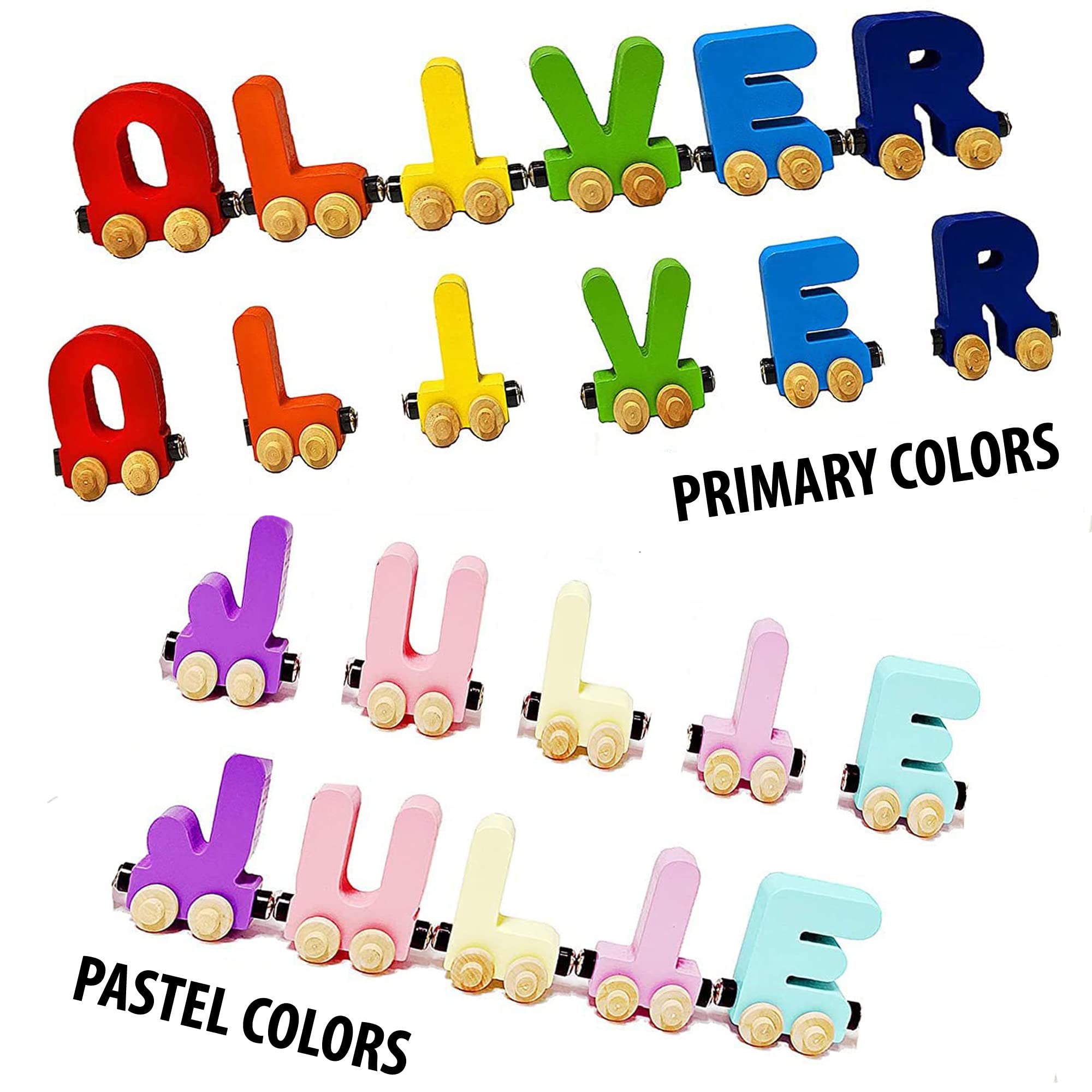 Wooden Name Puzzle Train - Educational Alphabet Learning Toy for Toddlers Ages 1-6 | Perfect Birthday Gift for Boys & Girls | Montessori Early Childhood Development Toy for Home & Classroom Use