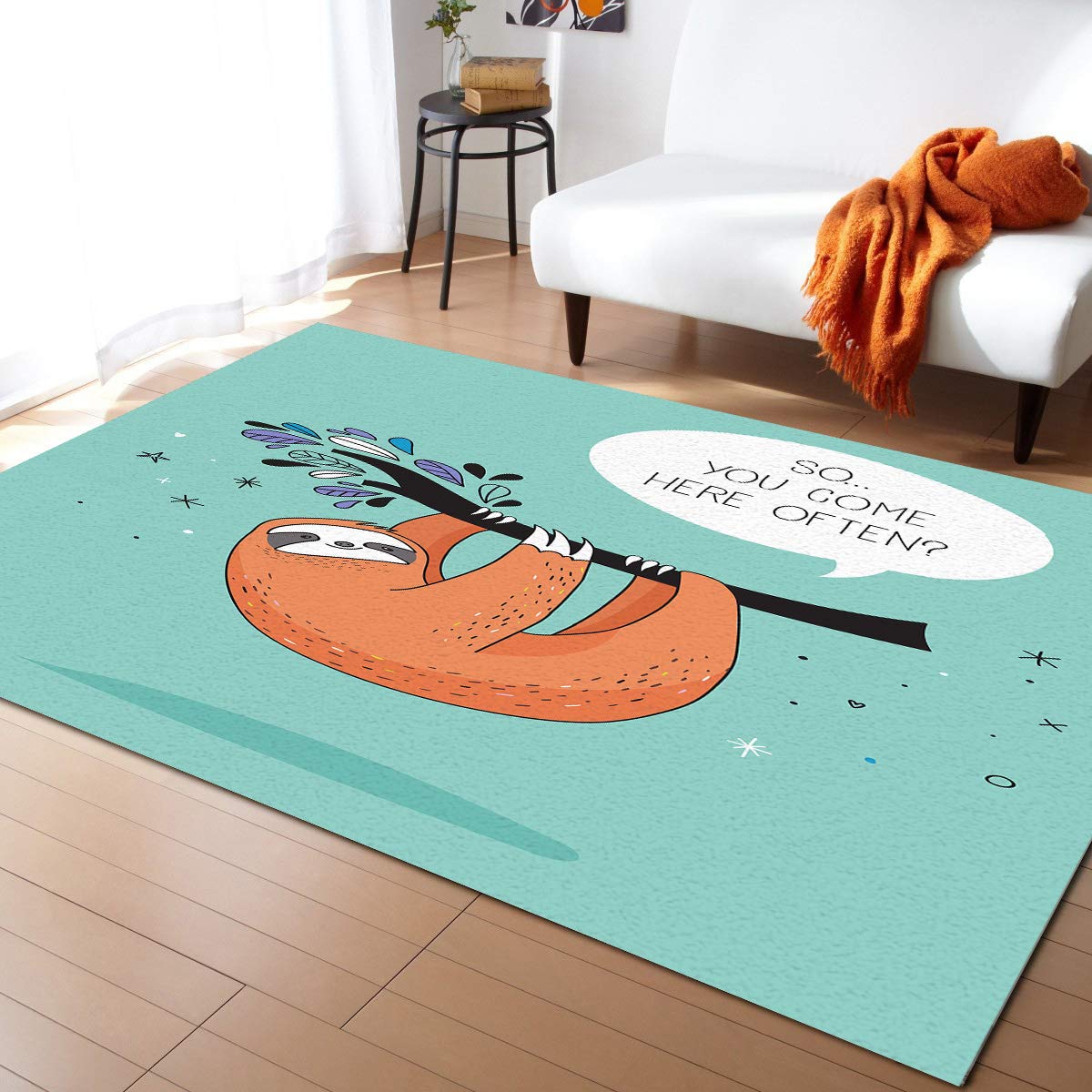 ARTSHOWING Sloth Area Rug 2'7