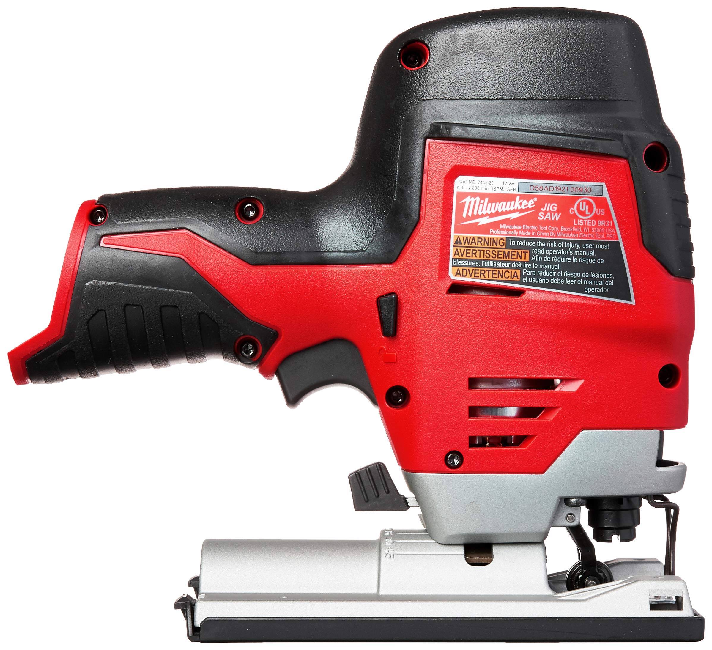 Milwaukee 2445-20 M12 Cordless Jig Saw Tool Only - Perfect for Woodworking, DIY Projects & Home Renovations