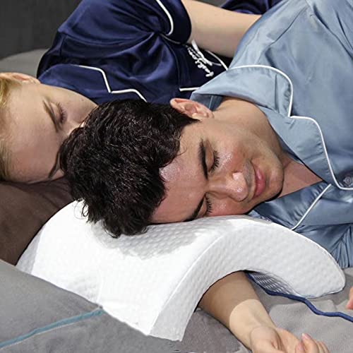 ALEVMOOM Memory Foam Cuddle Pillow - Arm & Neck Support Pillow for Side Sleepers, Couples & Cervical Pain Relief - Perfect for Travel, Office, Bed, Reading & Napping - Ideal for Back Pain, Pregnancy & Relaxation