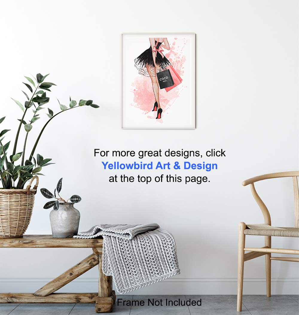 Glam Fashion Wall Art & Decor - Elegant Woman Wall Picture - High Fashion Design - Pink Luxury Poster Print - Perfect Gift for Women, Teens & Girls - Ideal for Living Room, Bedroom & Office Decor