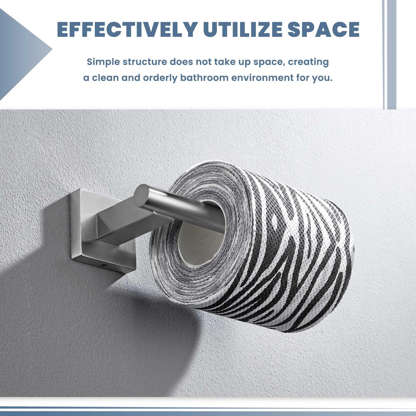 Brushed Nickel Toilet Paper Holder - SUS 304 Stainless Steel Wall Mount Bathroom Tissue Roll Holder with Open Arm Design | Durable & Rust-Resistant for Home, Office, Hotel Restroom Decor