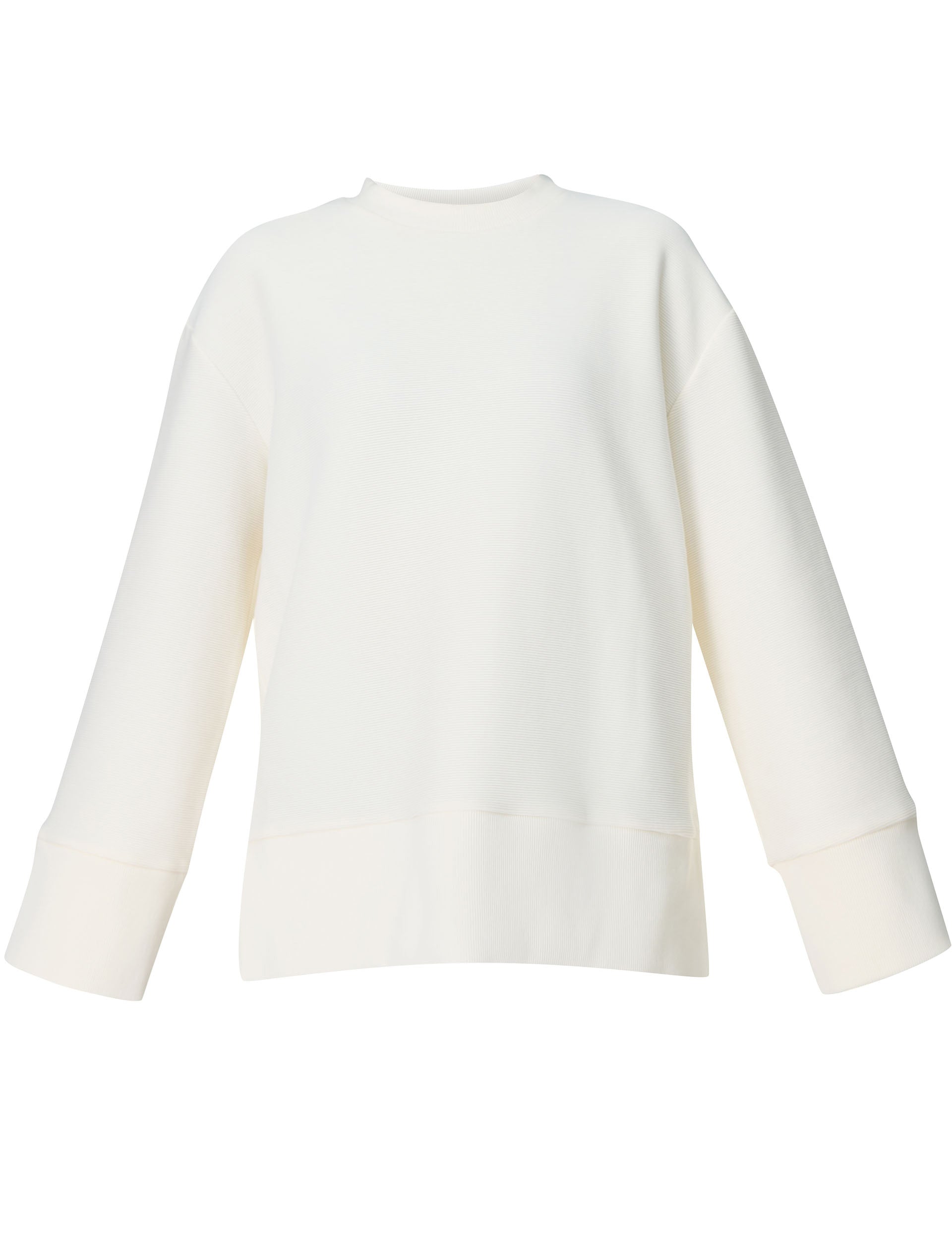 Peaceful Ribbed Sweatshirt for Women - Soft & Cozy Pullover - Lily White - Perfect for Casual Wear, Lounge & Fall Outfits