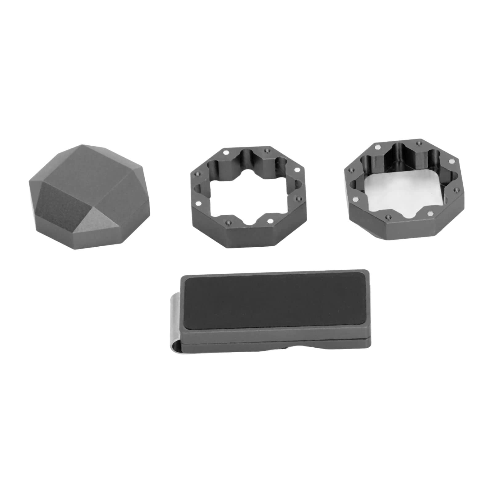 Premium 3-Layer Aluminum Billiard Chalk Holder - Non-Slip Octagon Pool Cue Chalk Box for Professional & Home Use - Perfect for Pool Tables, Game Rooms & Bars