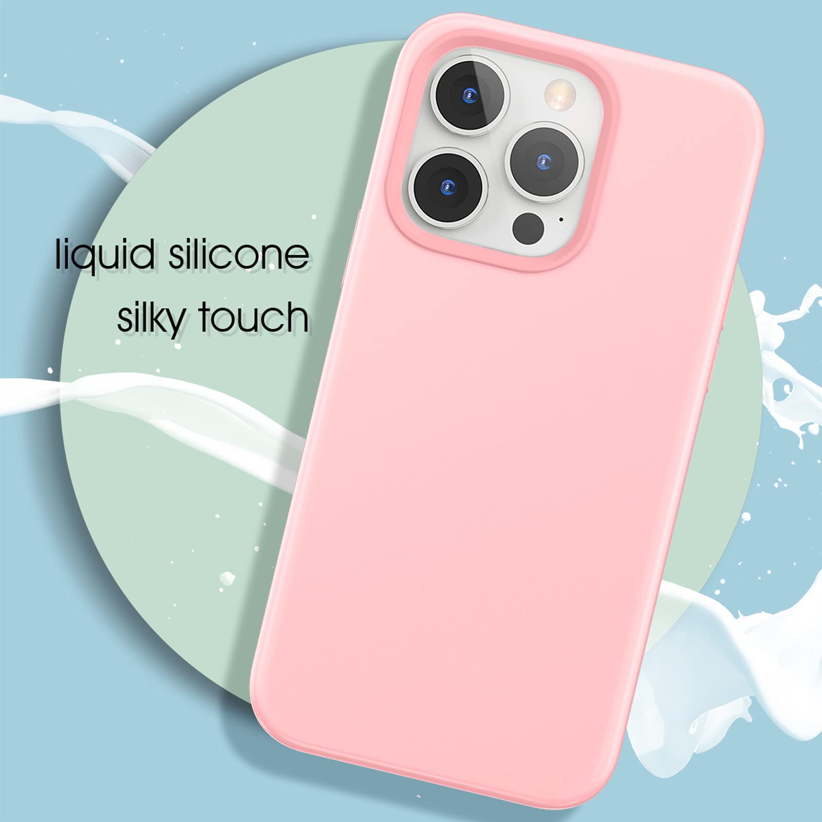 MILPROX iPhone 13 Pro Max Case (2021) with Screen Protector - Shockproof Liquid Silicone Cover with Soft Microfiber Lining | Protective Bumper Gel Shell | Perfect for Work, Travel & Everyday Use - Pink