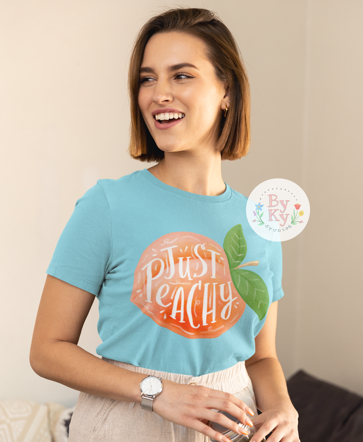 Just Peachy Unisex T-Shirt - Soft Cotton Comfort Fit Tee for Men & Women | Casual Wear, Street Style, Everyday Outfits