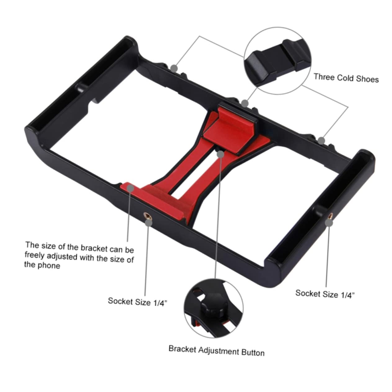 FONDOTIN 1 Set Cell Phone Stand Holder with Microphone Mount - Adjustable Desk Phone Tripod for Livestreaming, Makeup Tutorials, Video Calls, and Content Creation - Durable Phone Stabilizer Bracket for Enhanced Streaming Experience