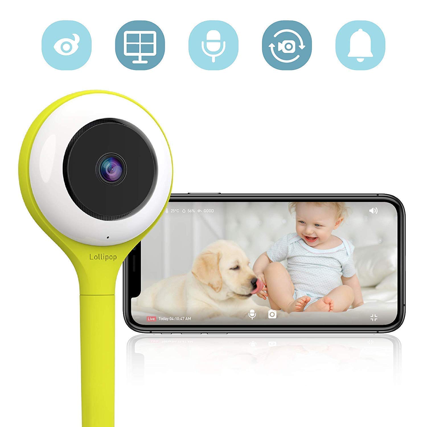 Smart Baby Monitor with True Crying Detection - HD Camera, Two-Way Audio & Night Vision | Ideal Baby Shower Gift for New Parents | Perfect for Nursery, Bedroom & Travel Use (Pistachio Green)