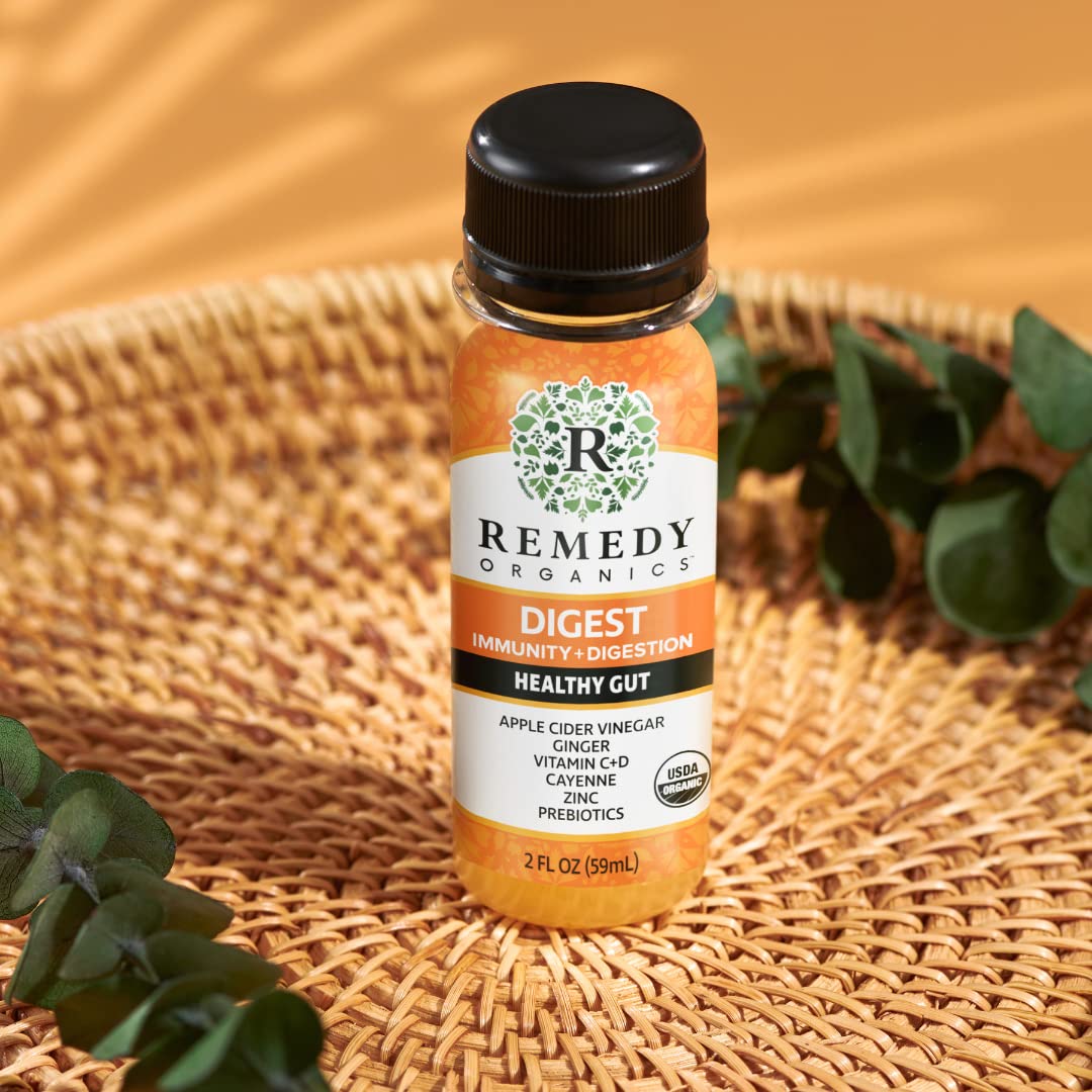 Remedy Organics Immunity Plus Shot 24-Pack - Organic Energy Booster for Digestion, Brain Function & Metabolism - Detox Support - USDA Certified Organic - Perfect for Daily Wellness & Immune Support
