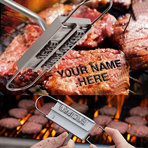VALINK 55 Letters DIY Wooden Handle Grill Stamp - Custom Meat Branding Iron for Steak, Burger & BBQ - Perfect for BBQ Parties, Cookouts & Personalized Meat Marking