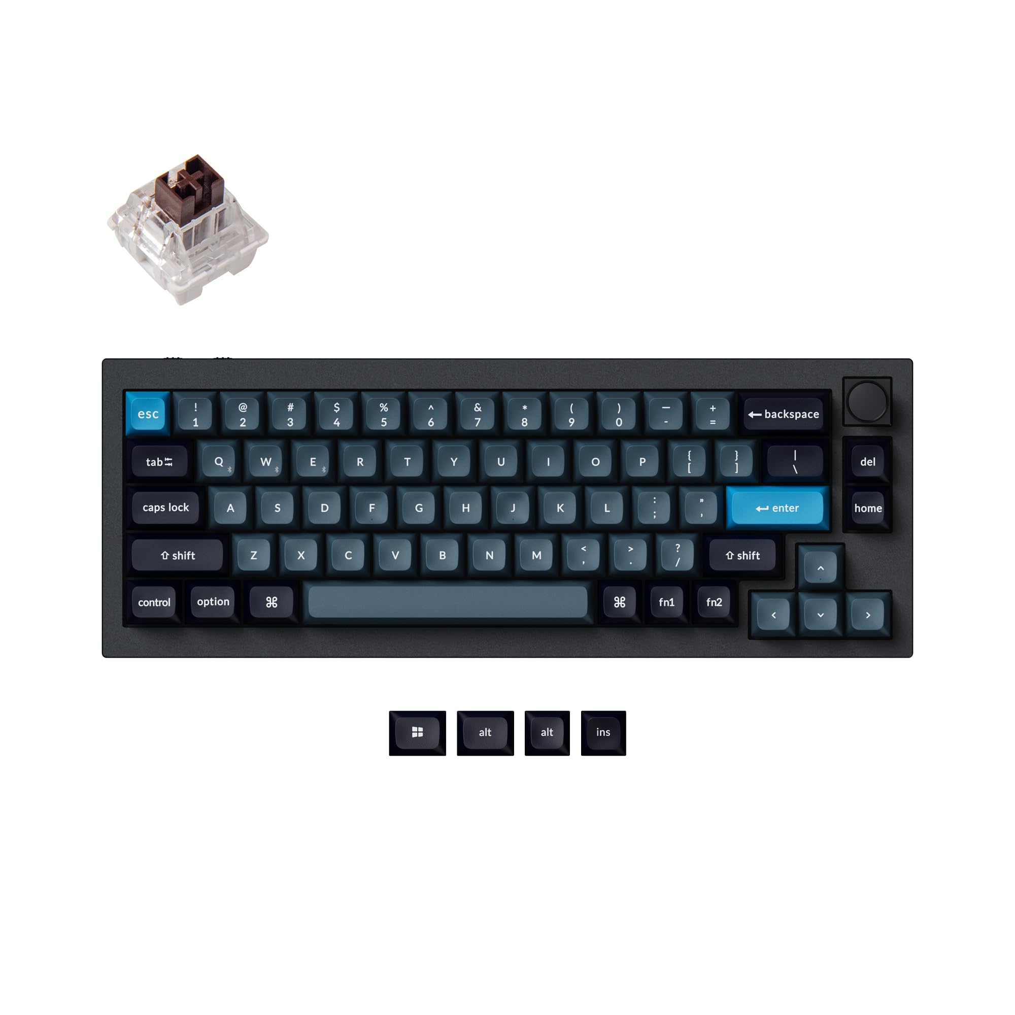 Keychron Q2 Pro Full Metal RGB Wireless Custom Mechanical Keyboard - QMK/VIA Programmable, Hot-Swappable K Pro Brown Switches, KSA Double-Shot PBT Keycaps - Compatible with Mac, Windows, Linux (Black) | Perfect for Gaming, Coding & Office Work