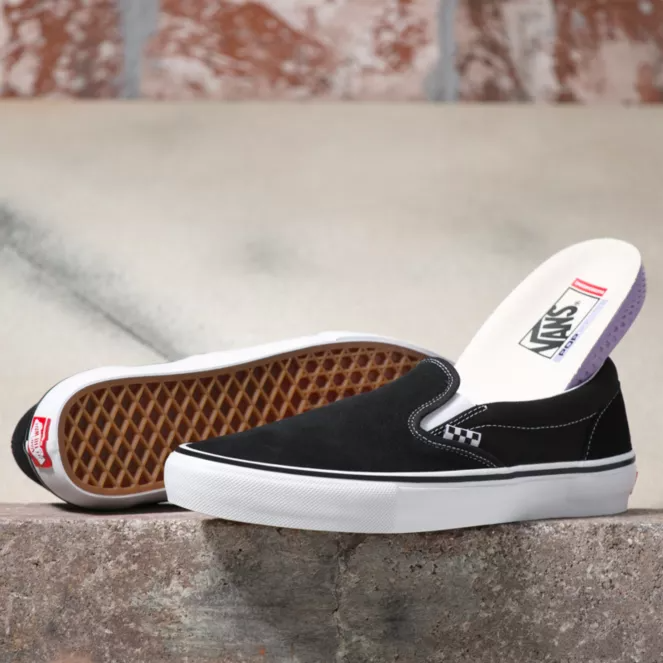 Vans Classic Skate Slip-On Shoes - Black & White Checkerboard Canvas Sneakers for Men & Women | Comfortable Casual Skateboarding & Streetwear Shoes for Everyday Wear