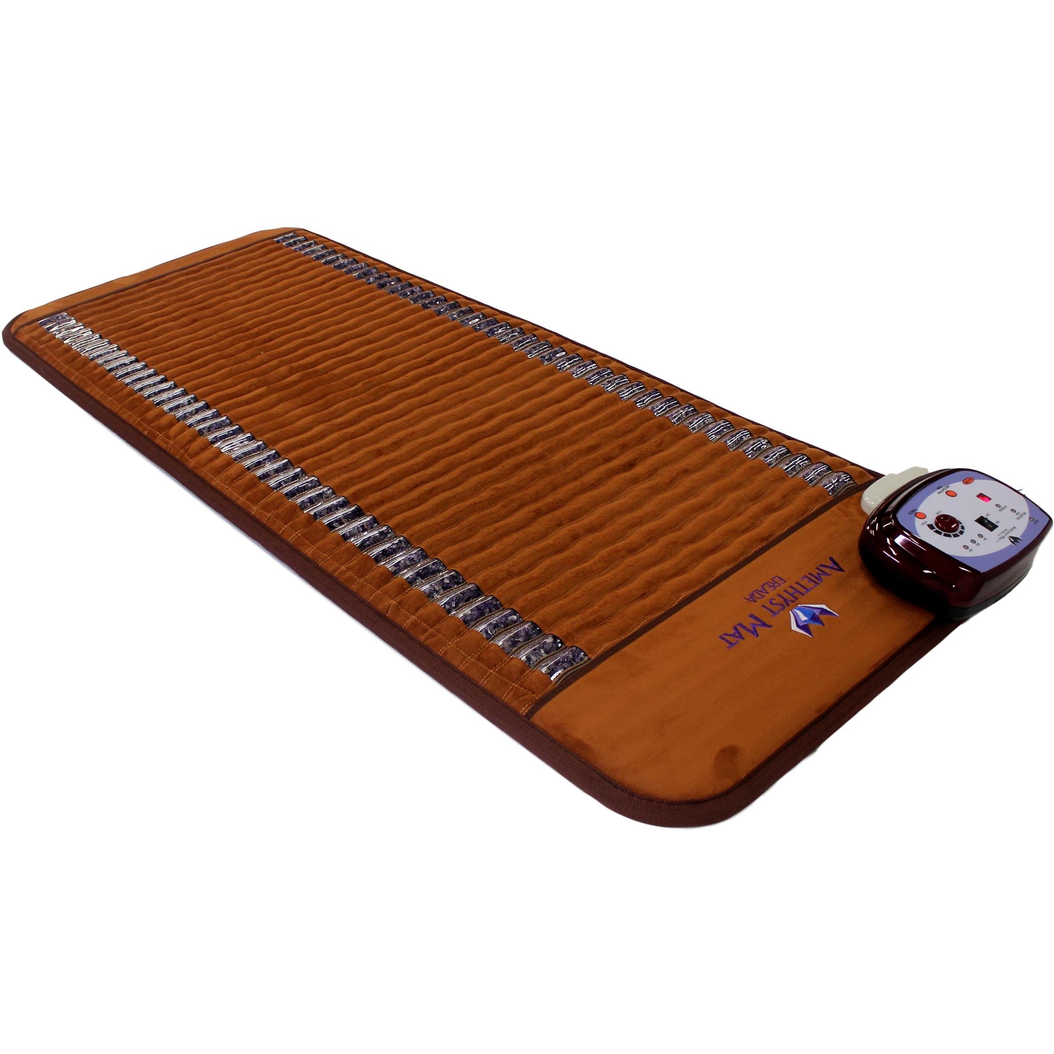 Ereada FIR Amethyst Mat - Professional Size 73L x 29W (186 x 72 cm) - Brown Far Infrared Therapy Mat for Pain Relief & Relaxation - Perfect for Home Spa, Yoga, and Wellness Recovery