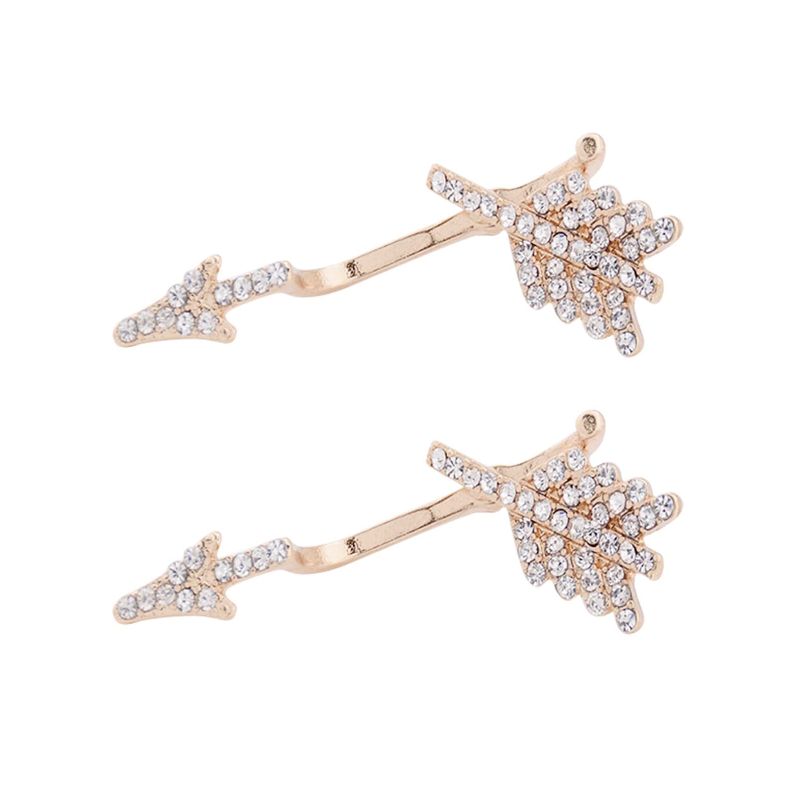 14K Yellow Gold Diamond Stud Earrings for Women - Exquisite Split Design Dangle Earrings Set | Perfect for Weddings, Parties & Special Occasions