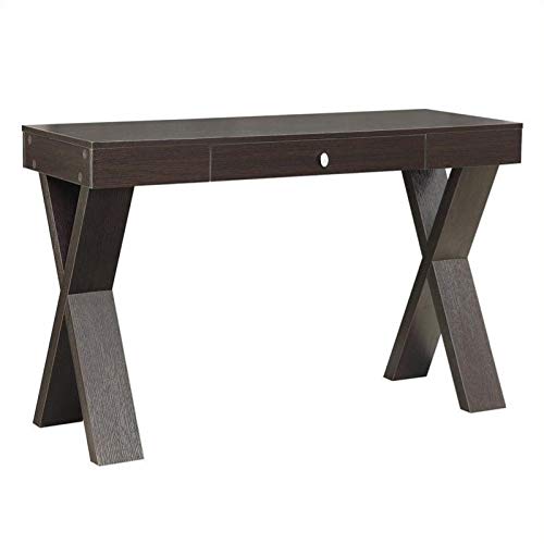 Scranton & Co Espresso Desk with Shelf for Home Office