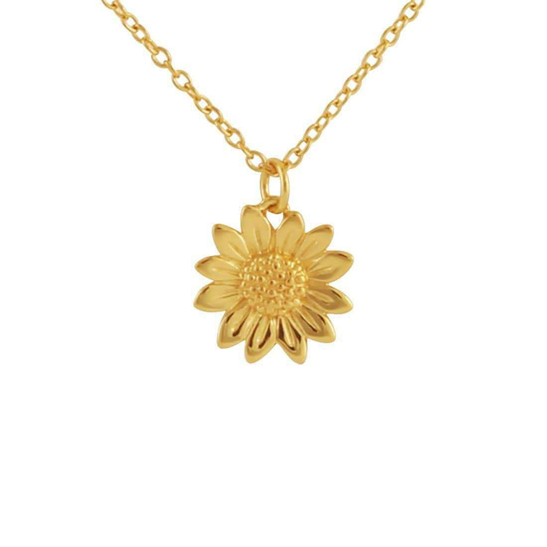 Blossoming Sunflower Necklace in Gold - Elegant Floral Jewelry for Women, Perfect Gift for Birthday, Anniversary & Everyday Wear