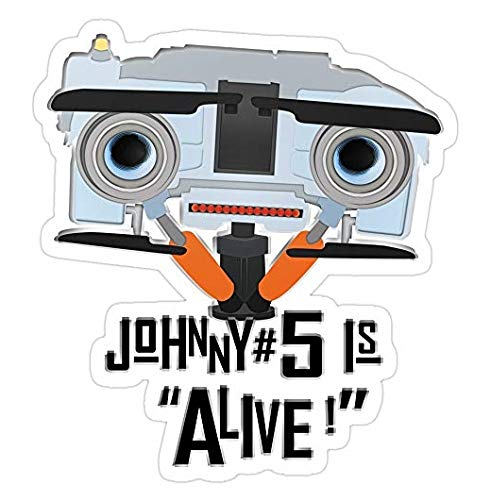 Johnny 5 is Alive! Kids Room Decal Sticker - Fun Robot Wall Art for Bedroom, Laptop, Car, Truck - Waterproof Vinyl Stickers for Windows, Vehicles, Nursery Decor - Perfect for Sci-Fi Fans & Children's Rooms