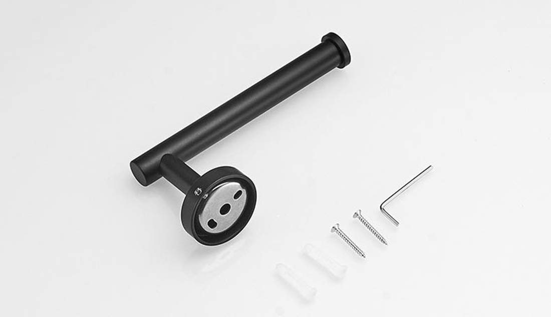 Premium Stainless Steel Bathroom Accessories Set - Towel Bar, Hook & Toilet Paper Holder (3-Piece, Black KB-TS-01) for Modern Bathroom Organization & Spa-Like Experience