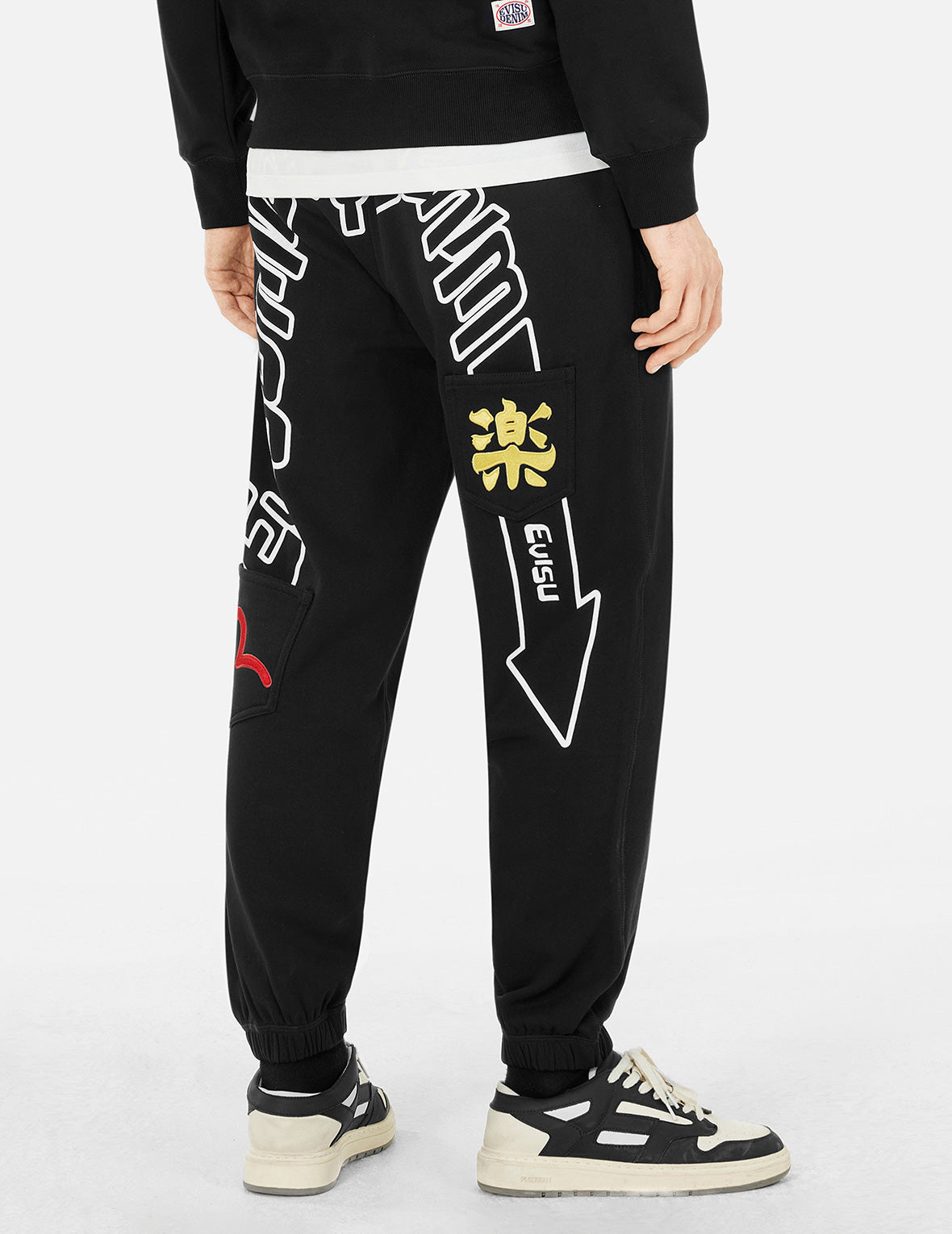 Daicock Print & Appliqué Pocket Loose Fit Sweatpants for Men - Comfortable Casual Jogger Pants for Lounge, Gym, and Streetwear Fashion