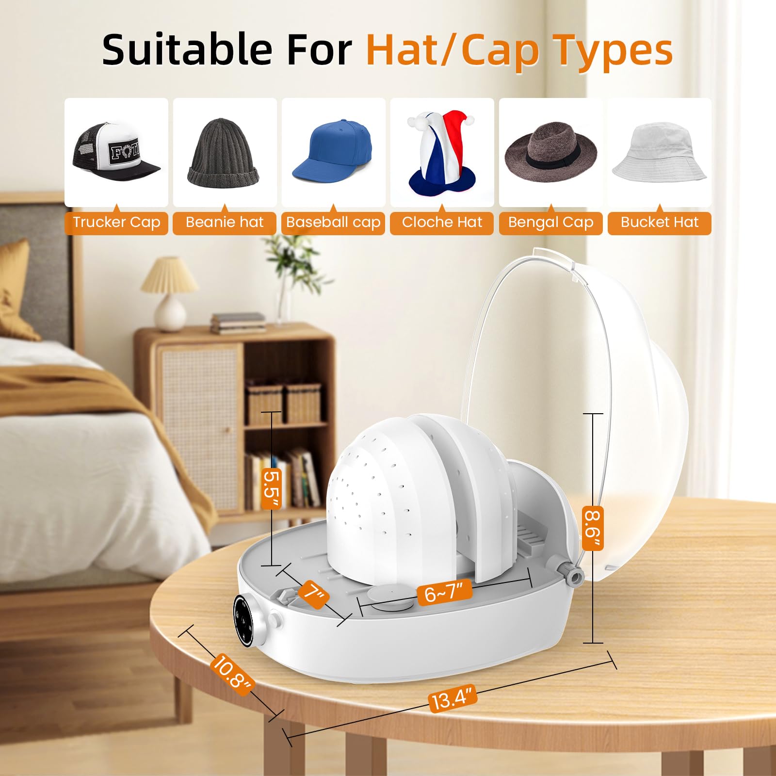 Arien Automatic Hat Shaper & Cleaner Machine - Steam Cleaning, Ironing & Drying for Baseball Caps, Bucket Hats - Restores Misshapen Hats - Perfect for Home, Travel & Hat Care Businesses