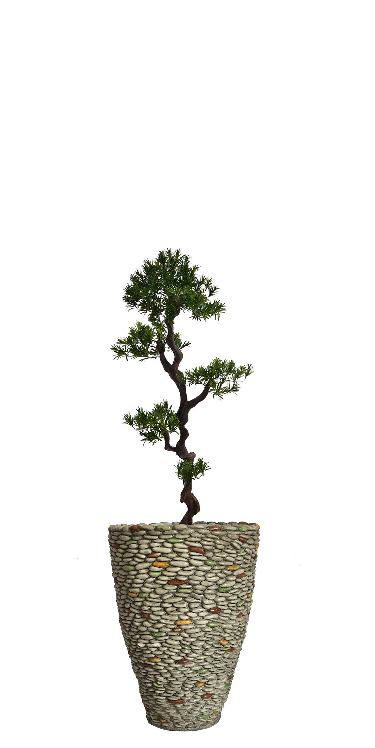 Vintage Green Emerald Artificial Faux Yacca Tree in Fiberstone Planter - 73