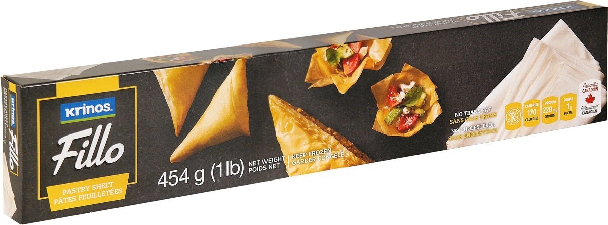 Krinos Fillo Pastry Sheets - 16oz (454g) - Authentic Greek Phyllo Dough for Baklava, Spanakopita & Sweet Desserts - Perfect for Holiday Baking & Mediterranean Cuisine