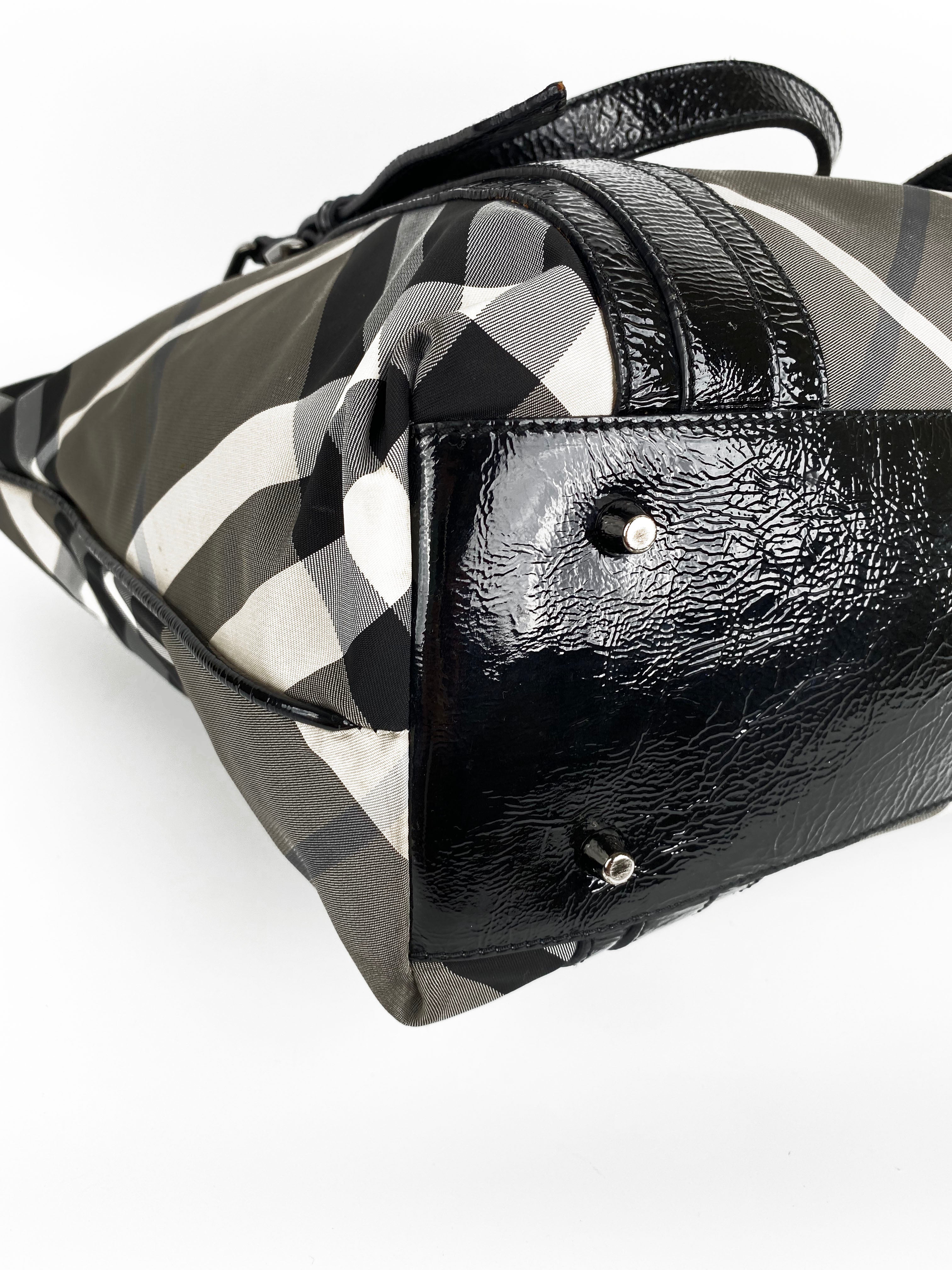 Burberry Black & White Large Grey Tote Bag for Women - Luxury Designer Handbag for Work, Travel & Everyday Use