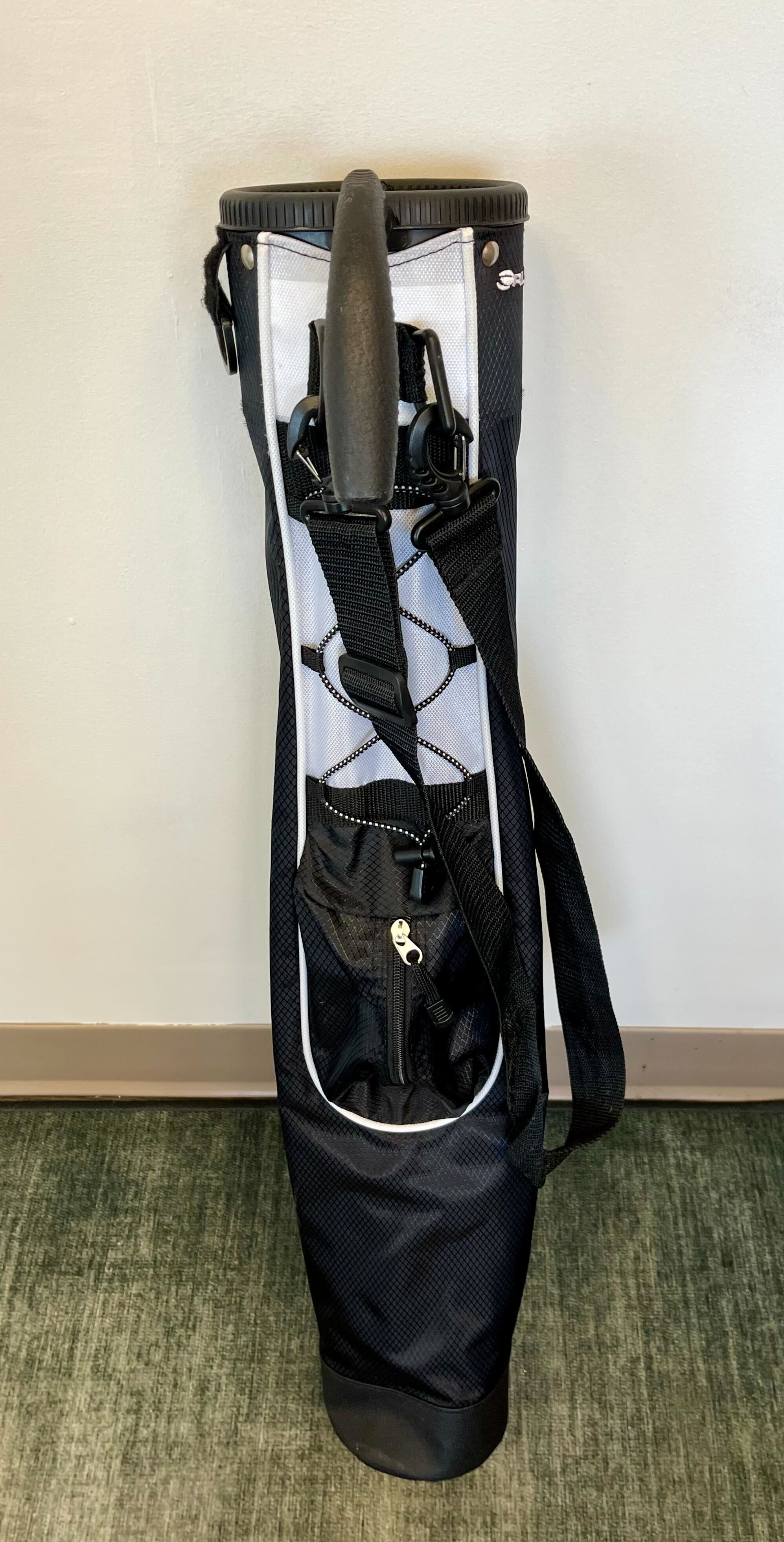 Orlimar Lightweight Sunday Carry Golf Bag - Black/White | Perfect for Pitch & Putt, Travel & Weekend Golfing