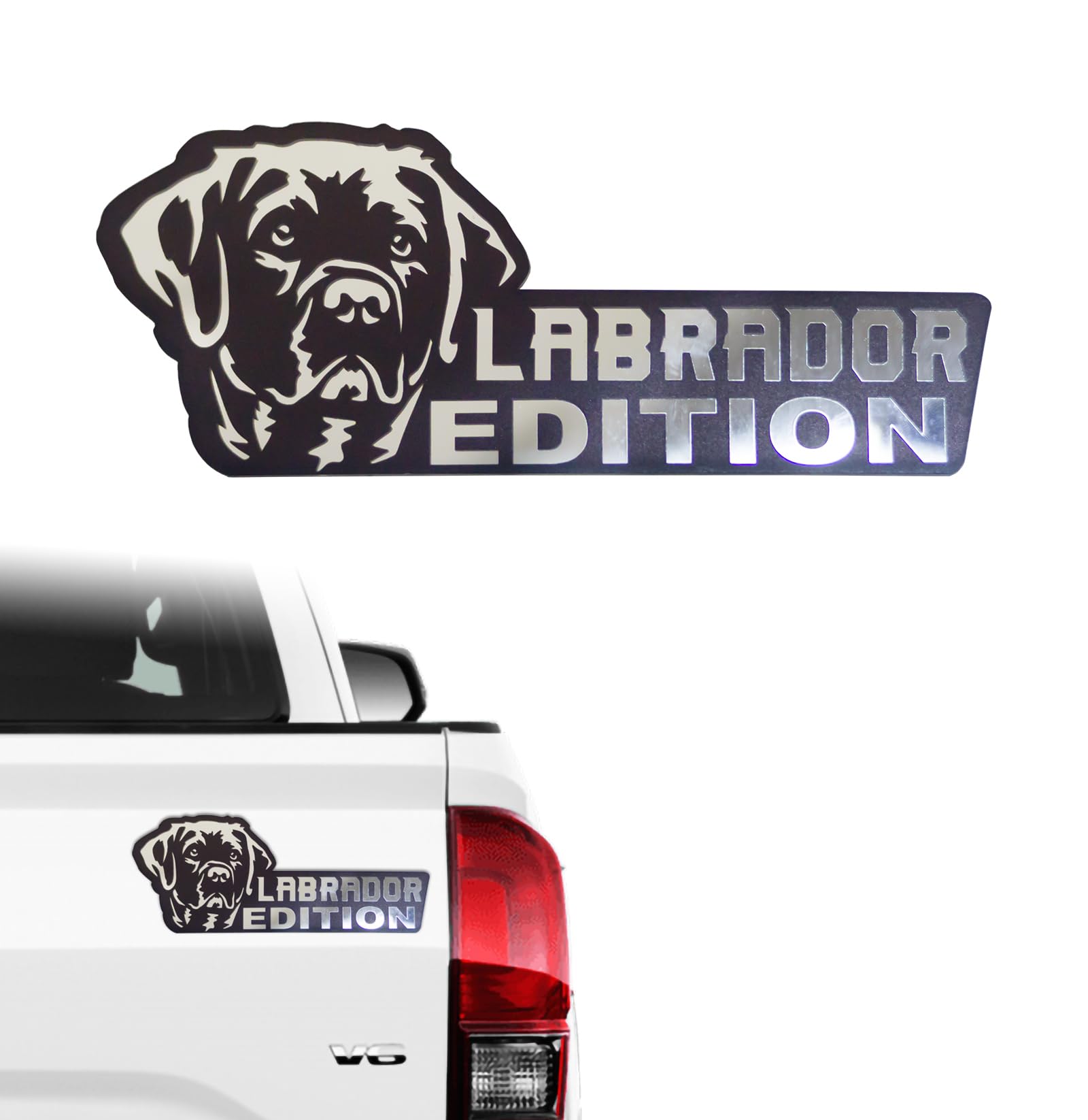 3D Labrador Dog Car Emblem - Laser Cut Metal Car Badge for Exterior Decoration | Cute Pet Themed Bumper Sticker & Vehicle Decal | Perfect for Dog Lovers' Cars, Trucks & SUVs