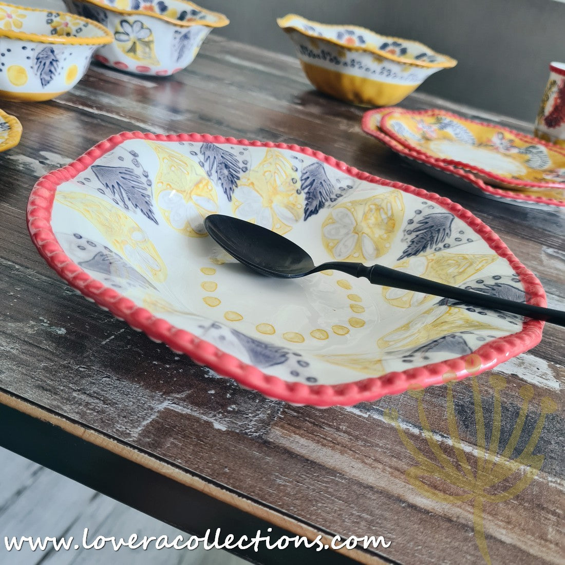 Afrocentric Yellow Dinnerware & Serveware Set - Modern African-Inspired Plates, Bowls & Serving Dishes for Stylish Dining & Entertaining