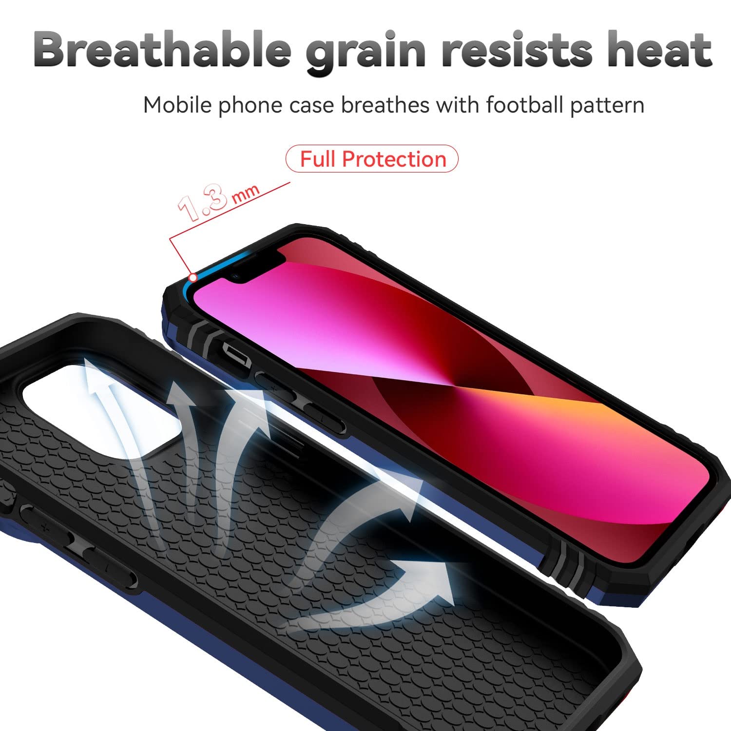Hitaoyou iPhone 13 Case with Camera Cover & Kickstand - Military Grade Shockproof Heavy Duty Protective Magnetic Phone Cover for iPhone 13 (Blue) - Perfect for Outdoor Activities, Travel & Daily Protection
