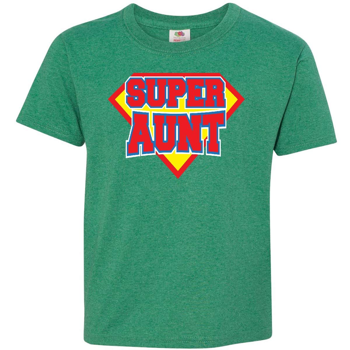 Inktastic Super Aunt Youth T-Shirt - Funny Auntie Graphic Tee for Kids & Teens - Cool Birthday & Holiday Gift for Nieces & Nephews - Perfect for Family Reunions, Birthday Parties & Everyday Wear