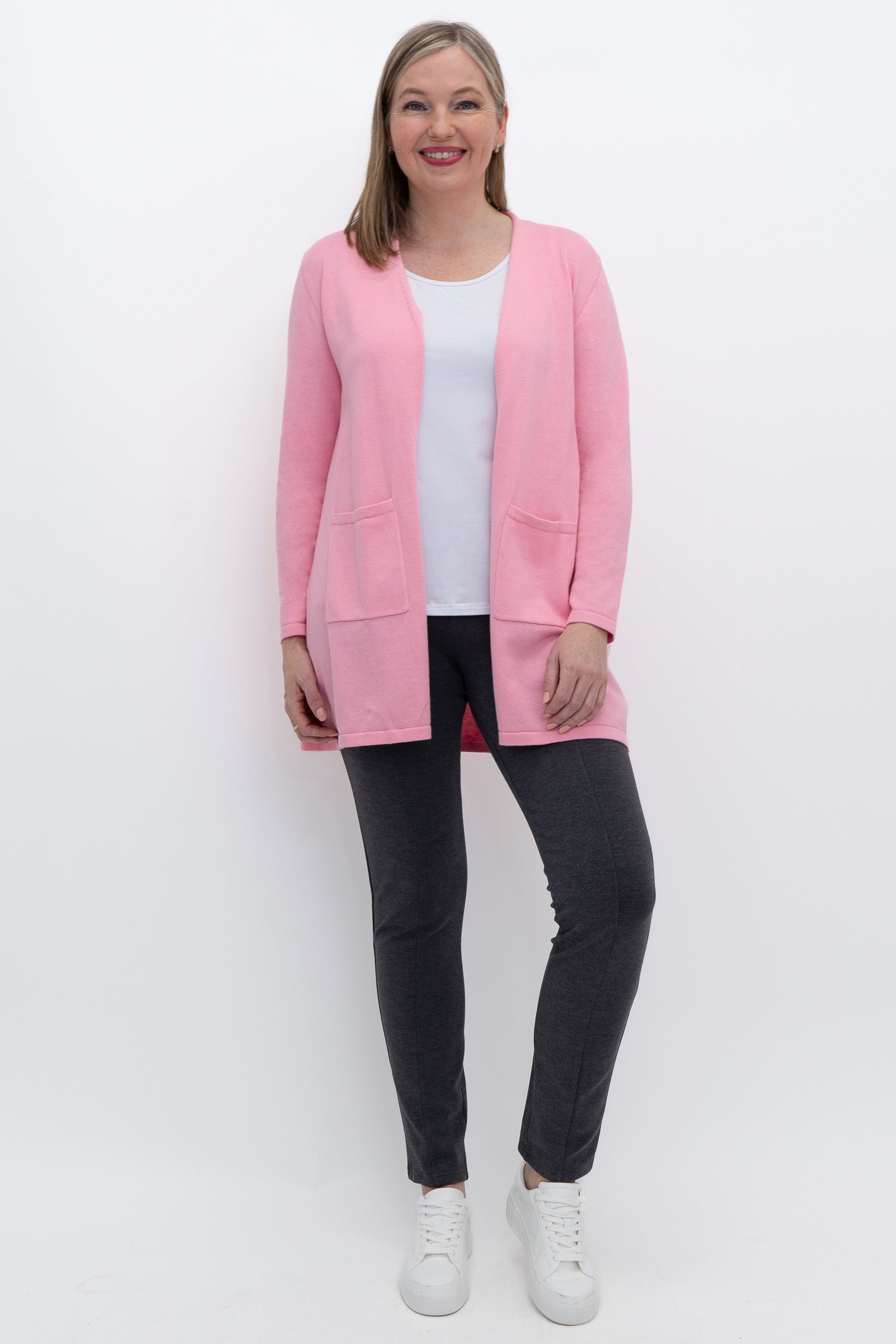 Justine Women's Cotton Sweater - Soft Pink Knit Pullover for Casual Wear & Fall Fashion