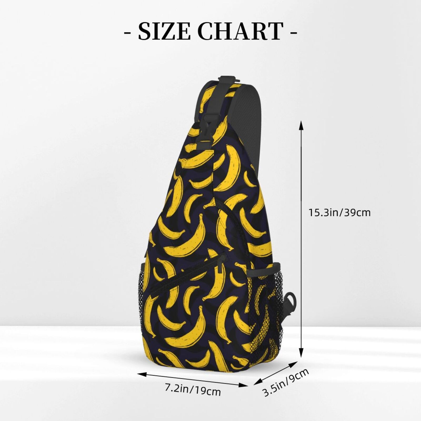 Pop Art Banana Print Sling Bag for Women & Men - Fashion Fruit Design Crossbody Shoulder Backpack - Perfect for Travel, Hiking, Sports & Casual Daily Use