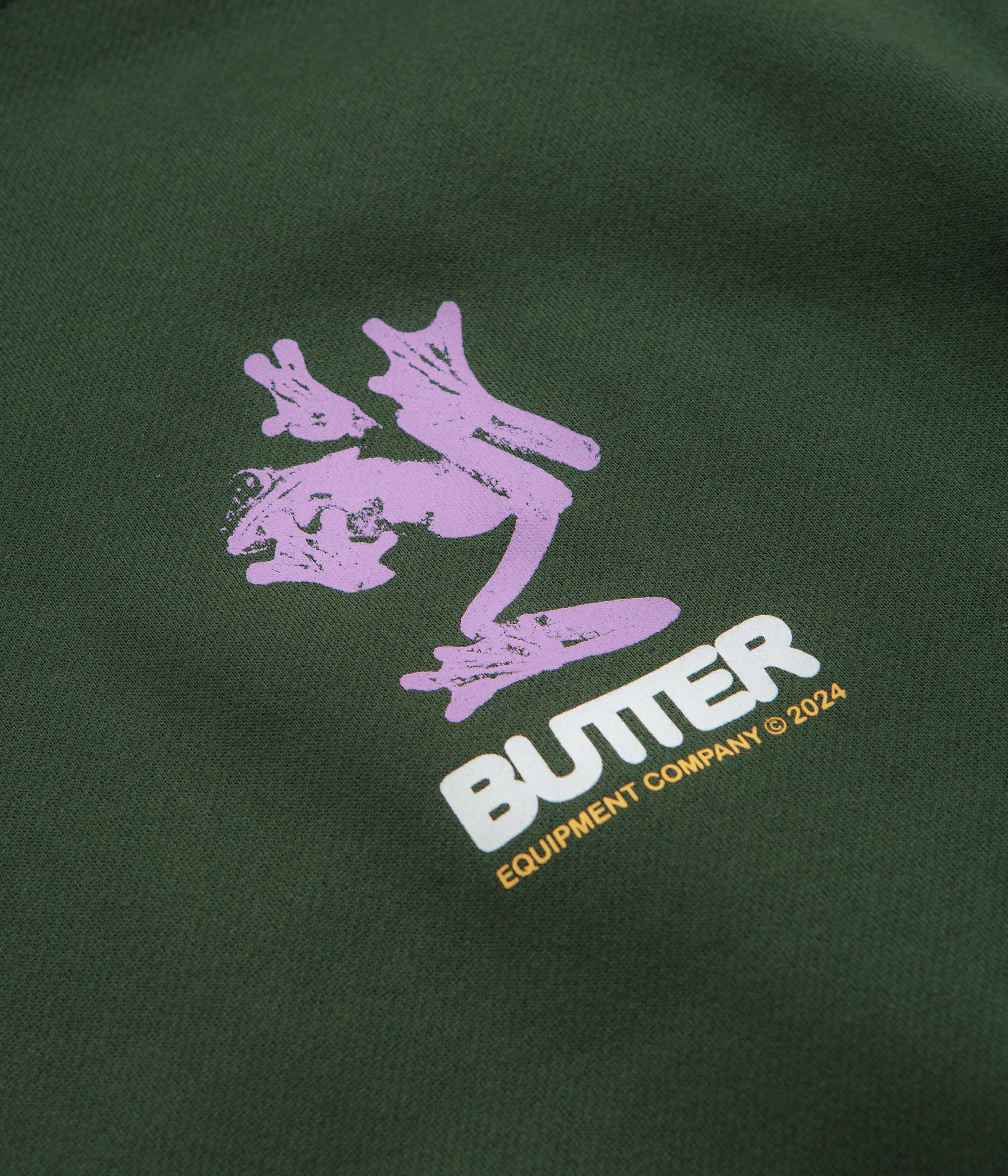 Butter Goods Amphibian Hoodie - Dark Green Men's Streetwear Pullover | Water-Resistant Casual Wear for Urban Outdoor Activities