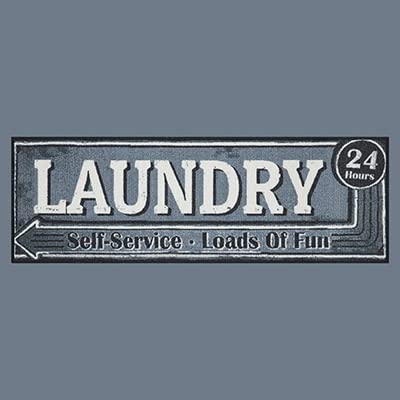 Laundry Greyish Blue Text