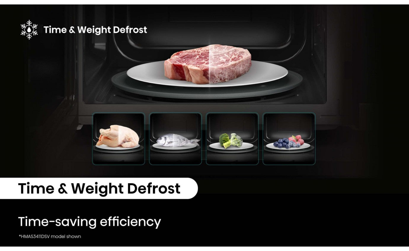 Hisense 25L 900W Countertop Microwave Oven in White (HMAS2509WP) - Perfect for Small Kitchens, Dorms & Offices