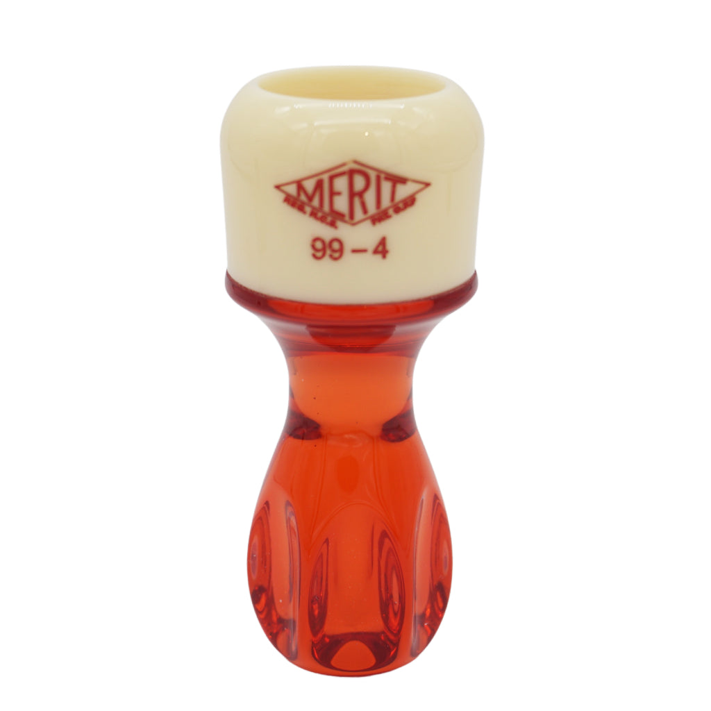Heritage Collection Cream & Red Merit 99 4 Shaving Brush Handle - Fits 24mm Knots - Perfect for Wet Shaving & Grooming Gifts