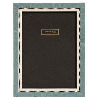 Addison Ross 8x10cm Miki 20 Marquetry Inlay Wooden Photo Frame - Blue - Perfect for Wall Decor, Tabletop Display & Gift Giving