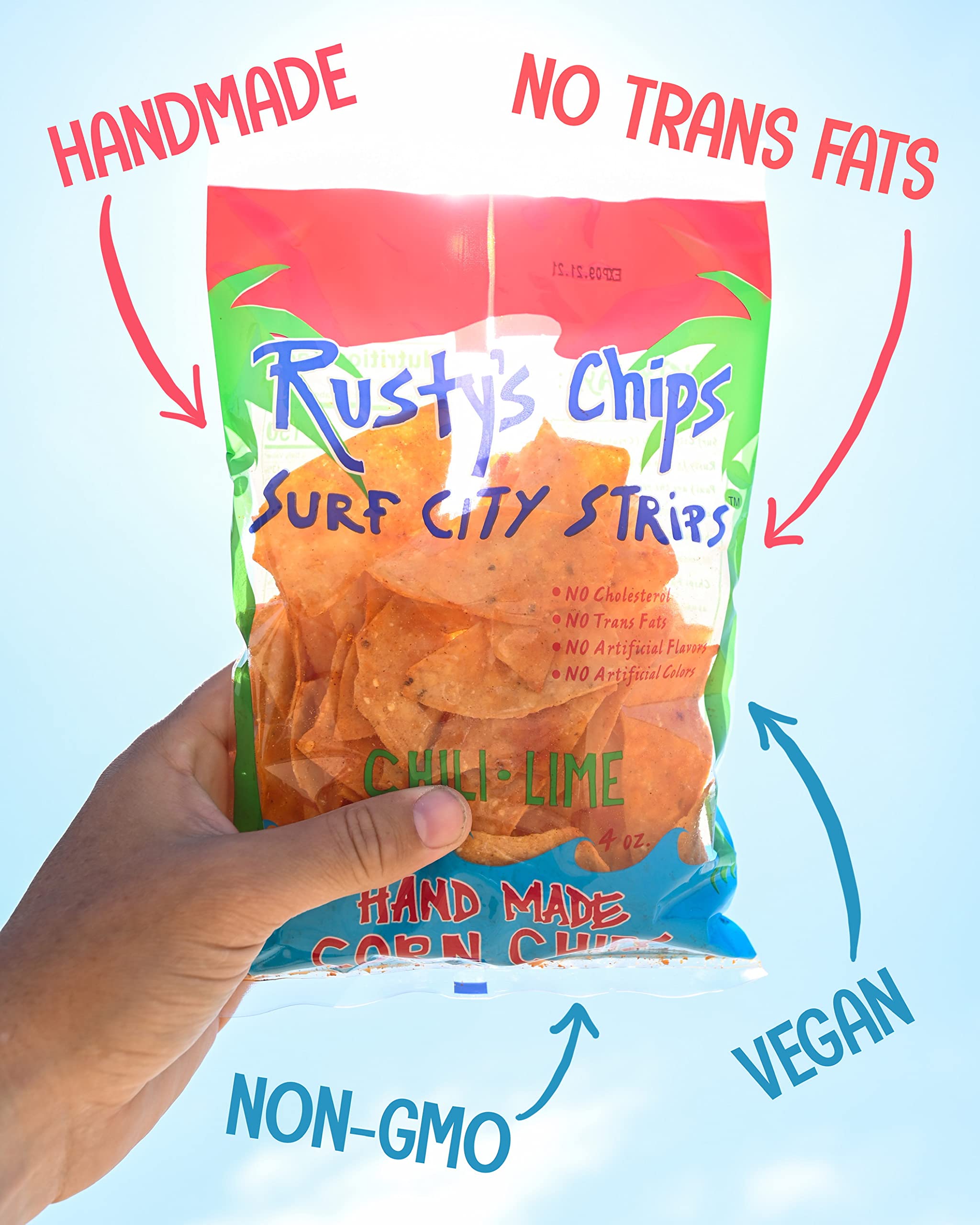 Rusty's Crunchy Healthy Chips - Gluten Free, Non-GMO, Vegan Snacks - Perfect for On-the-Go, Lunch Boxes & Movie Nights