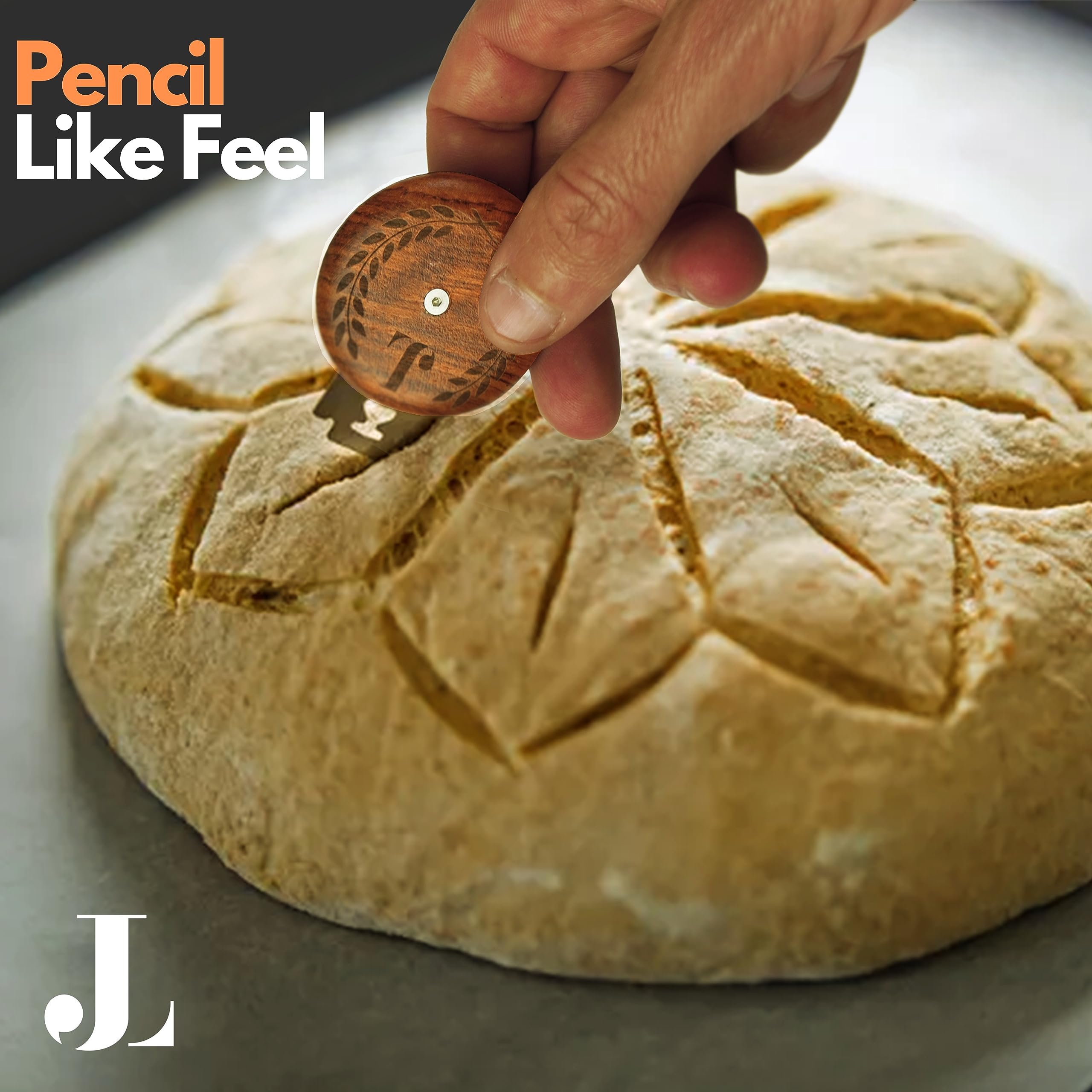 Premium UFO Bread Lame - Professional Sourdough Scoring Knife with Replaceable Blades for Artisan Bread & Baguettes - Ergonomic Pencil-Grip Design (Ash Wood Handle) - Perfect for Home Bakers & Professional Chefs - Ideal for Scoring Crusty Breads, Sourdough Loaves & French Baguettes