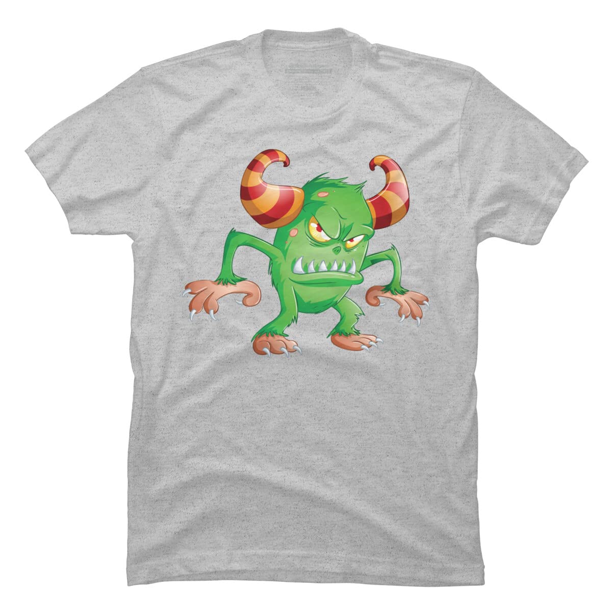 Design By Humans Men's Halloween Monster 3 Graphic T-Shirt by LironPeer | Horror Theme Cotton Tee for Costume Parties & Spooky Events