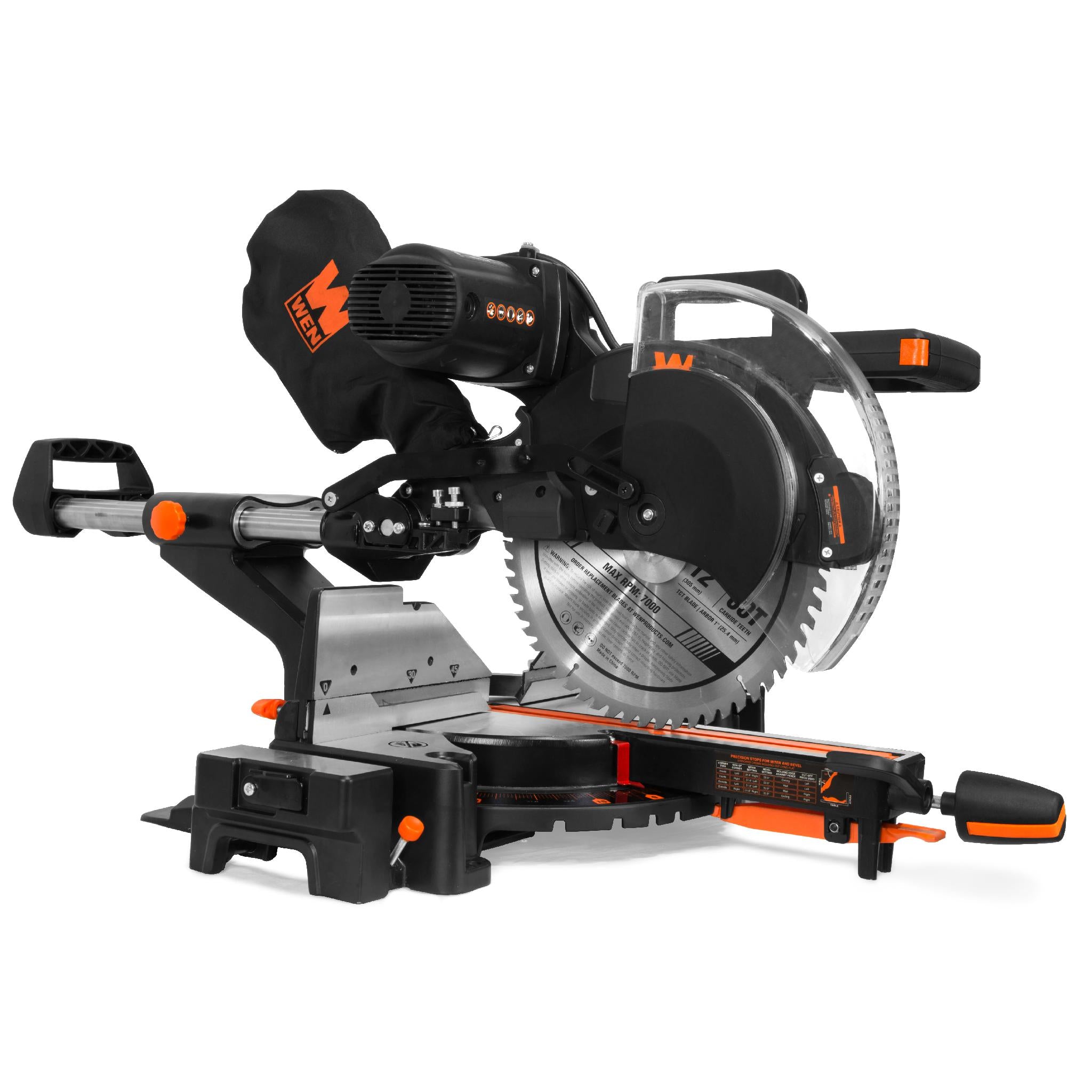 WEN MM1214T 15 Amp 12-Inch Dual Bevel Sliding Compound Miter Saw with Laser Guide - Perfect for Woodworking, Crown Molding & DIY Home Improvement Projects