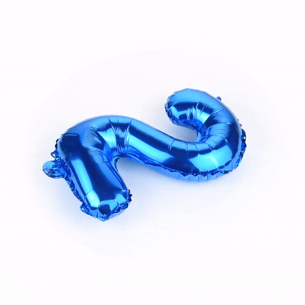 Balloonify Blue Mylar Number 2 Balloon - 16 Inch Large Foil Balloon for Birthday Parties, Baby Showers & Celebrations (1 Count Box)