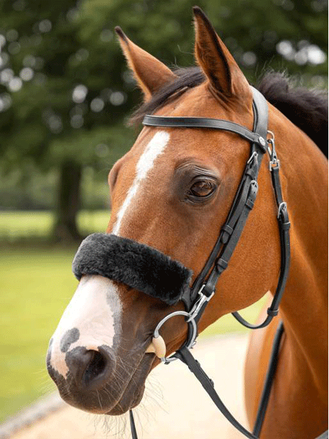 Simuwool Noseband Cover for Horses - Breathable & Comfortable Fleece Liner - Perfect for Riding, Training, and Show Jumping